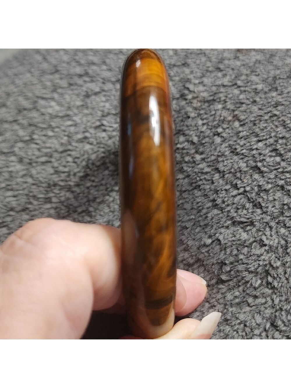 Brown Swirled Acrylic Bangle Bracelet - Picture 2 of 8